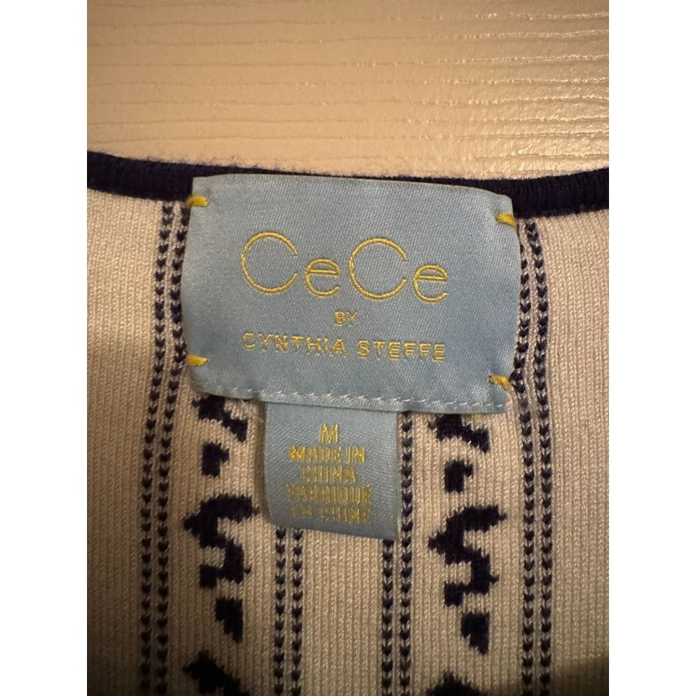 Cece by Cynthia Steffe Blue Sleeveless Cottage Sweater Mini Dress Wmns Medium| f - Picture 4 of 8